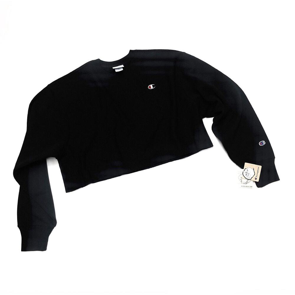 Champion Cropped Cut Off Sweatshirt Crew Reverse Weave womens Sz XL